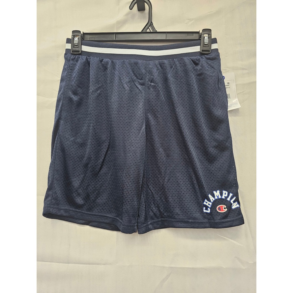 Champion‎ Kids Mesh Athletic Shorts Navy Cotton Blend Casual Size XL 18/20